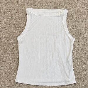 White Ribbed Tank Top - Classic Women's Summer Layering Piece